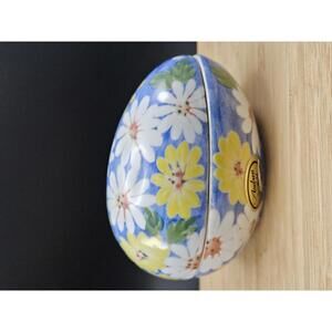 Vintage Andrea by Sadek Porcelain Egg Trinket Box - Hand Painted Butterfly